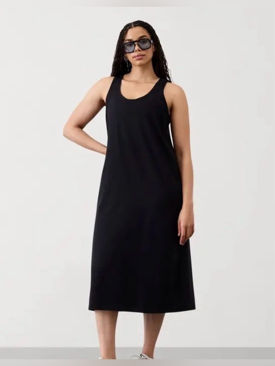 Athleta Dresses & Skirts - NEW Athleta L essential black cotton-spandex casual minimalist maxi dress LBD